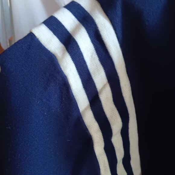 Women's Large Vintage Track Jacket Zip-Up White Stripes 1970's Buttery Jog-Joy - Picture 7 of 7